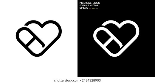 Vector template of medical logo, health, medicine, care, treatment, EPS 10