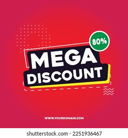 Vektor Template Mega Rabatt 80 % eps