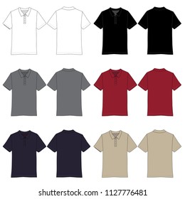 Vector template for Mens Polo style tees