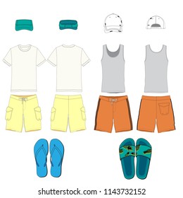 Vector template for Men's Summer wear