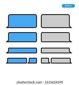 Vector template of message bubbles chat boxes icons on white background.