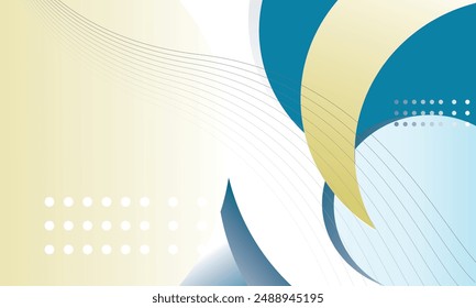 vector template with a mix of circle shapes and lines. template with a yellow and blue color theme