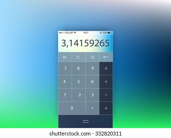 Vector template of mobile calculator interface form