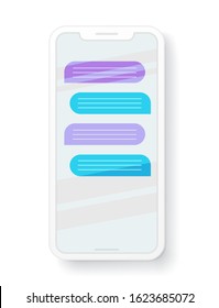 Vector template of modern smartphone with chat balloons