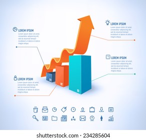 Plantilla vectorial de estilo moderno. Para infografía y presentación. 