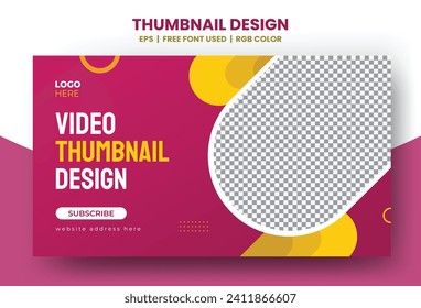 Vector template for modern video thumbnail design 