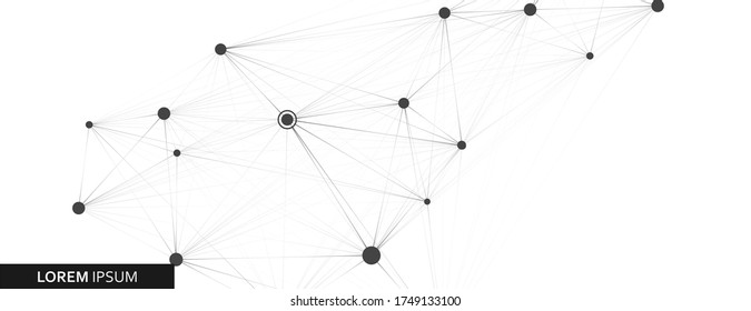 Vector template with molecular connect with dots and lines