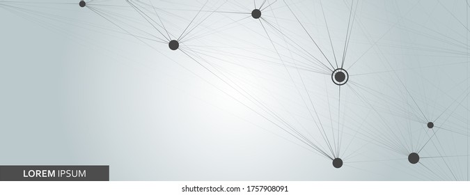 Vector template with molecular connect with dots and lines