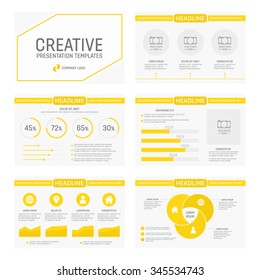 Vector template for multipurpose presentation slides with graphs and charts.