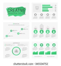Vector template for multipurpose presentation slides with graphs and charts.