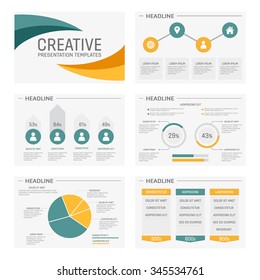 Vector template for multipurpose presentation slides with graphs and charts.