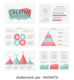 Vector template for multipurpose presentation slides with graphs and charts.