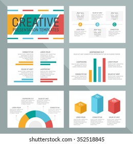 Vector template for multipurpose presentation slides with graphs and charts.