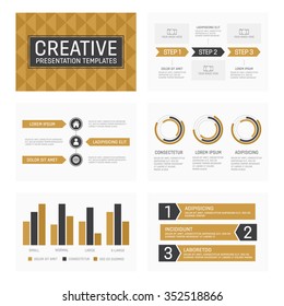 Vector template for multipurpose presentation slides with graphs and charts.