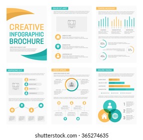 Vector template for multipurpose presentation slides with graphs and charts. Infographic elements, chart, graph, brochures
