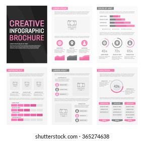 Vector template for multipurpose presentation slides with graphs and charts. Infographic elements, chart, graph, brochures