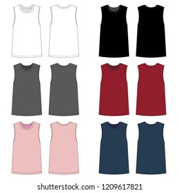 Vector template for Muscle Tank tops