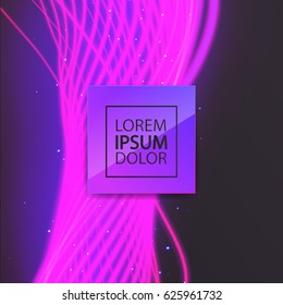 Vector template with neon colorful lines and space for text, you can use for for poster,banner,cover etc