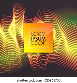 Vector template with neon colorful lines and space for text, you can use for for poster,banner,cover etc