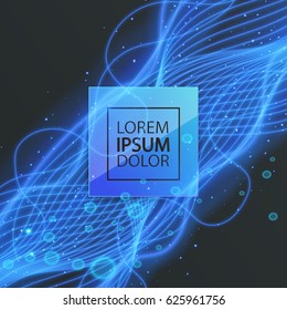 Vector template with neon colorful lines and space for text, you can use for for poster,banner,cover etc