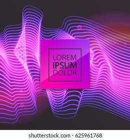 Vector template with neon colorful lines and space for text, you can use for for poster,banner,cover etc
