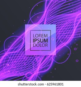 Vector template with neon colorful lines and space for text, you can use for for poster,banner,cover etc