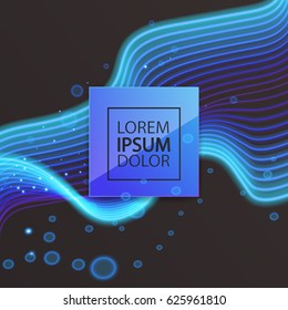 Vector template with neon colorful lines and space for text, you can use for for poster,banner,cover etc