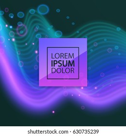 Vector template with neon colorful lines and space for text, you can use for poster,banner, greeting card cover, etc