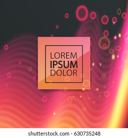Vector template with neon colorful lines and space for text, you can use for poster,banner, greeting card cover, etc