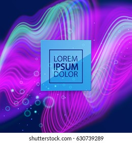 Vector template with neon colorful lines and space for text, you can use for poster,banner, greeting card cover, etc