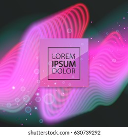 Vector template with neon colorful lines and space for text, you can use for poster,banner, greeting card cover, etc