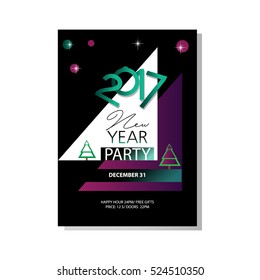 Vector template New Year  poster. Celebrate background.
