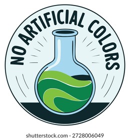 Vector Plantilla sin insignia de color artificial Logo ideal para productos limpios naturales Marca de ingredientes Etiqueta de ingredientes Sencilla Saludable Diseño libre de químicos Identidad