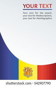 vector template for official papers, awards, descriptions of the flag and the national emblem of the Principality of Andorra
