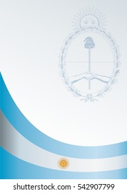 vector template for official papers, awards, descriptions of the flag and the national emblem of the Argentine Republic