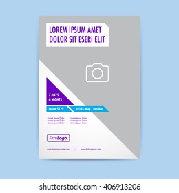 Vector template page design with marked space for images. Clean, modern, and professional corporate business document suitable for various purposes.