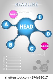 Vector template of page with metaballs and shadow