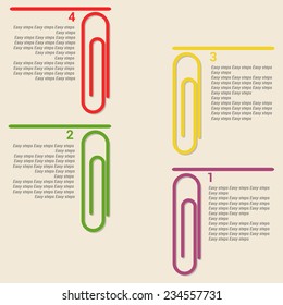 Vector template with paperclips for brochure, web.