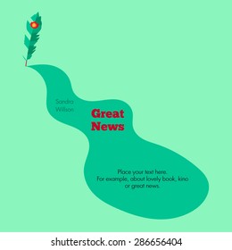 Vector template with pen and place for your headline and text, modern banner