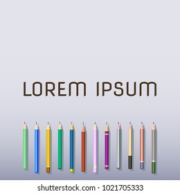Vector template with pencils for logo and text 
