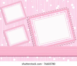 vector template photo card for scrapbook