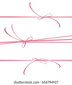 Vector template pink red lace bows.