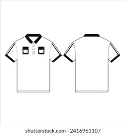 Vector template polo shirt vector illustration flat design outline template clothing collection