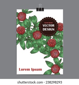 Vector template poster with abstract floral background
