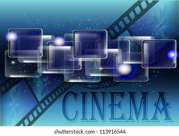 Vector template of the poster for cinema and  film. Background for  cover of the literature and cinema