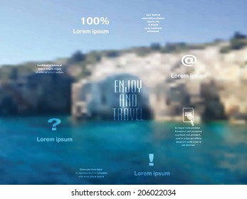 vector template poster with the seaside on the background 