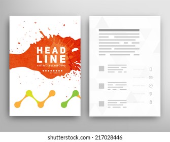 Vector Template Poster. Watercolor Abstract Background. Paint Splash.