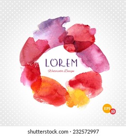 Vector template poster with watercolor paint abstract background