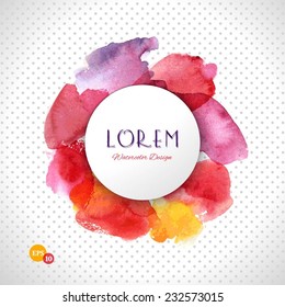 Vector template poster with watercolor paint abstract background