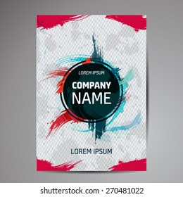 Vector template poster with watercolor paint abstract background